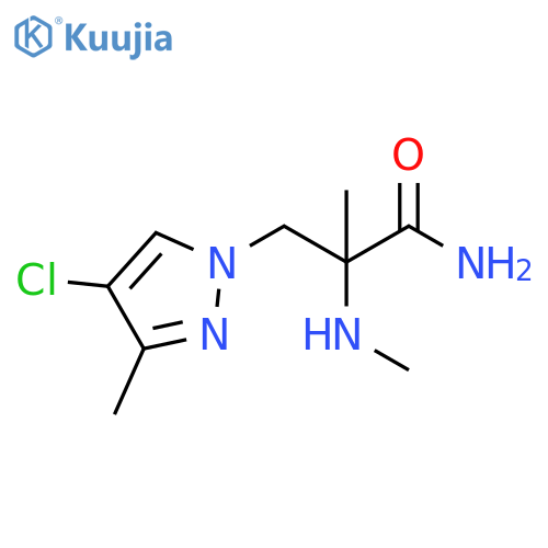 3-(4-chloro-3-methyl-1H-pyrazol-1-yl)-2-methyl-2-(methylamino)propanamide structure