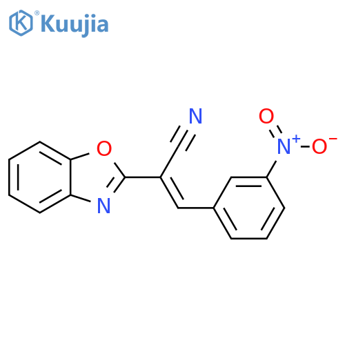(2E)-2-(1,3-benzoxazol-2-yl)-3-(3-nitrophenyl)prop-2-enenitrile structure