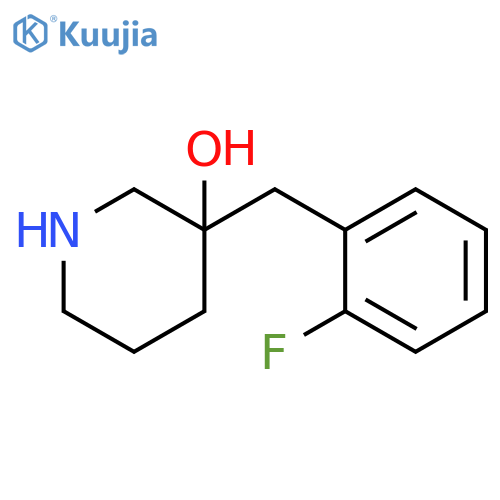 3-(2-fluorophenyl)methylpiperidin-3-ol structure