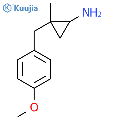 2-(4-methoxyphenyl)methyl-2-methylcyclopropan-1-amine structure