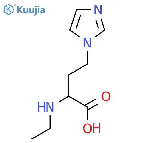 2-(ethylamino)-4-(1H-imidazol-1-yl)butanoic acid structure