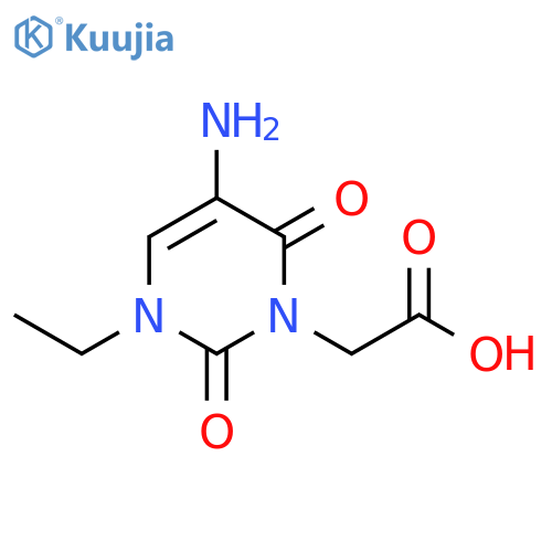 2-(5-amino-3-ethyl-2,6-dioxo-1,2,3,6-tetrahydropyrimidin-1-yl)acetic acid structure