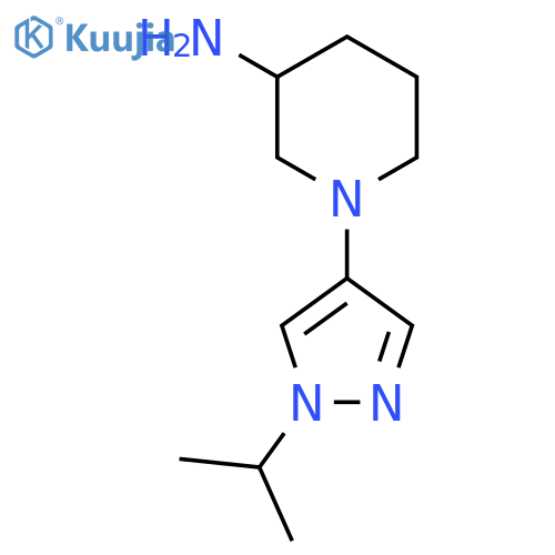 1-1-(propan-2-yl)-1H-pyrazol-4-ylpiperidin-3-amine structure