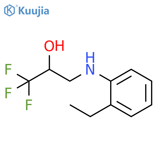 3-(2-ethylphenyl)amino-1,1,1-trifluoropropan-2-ol structure