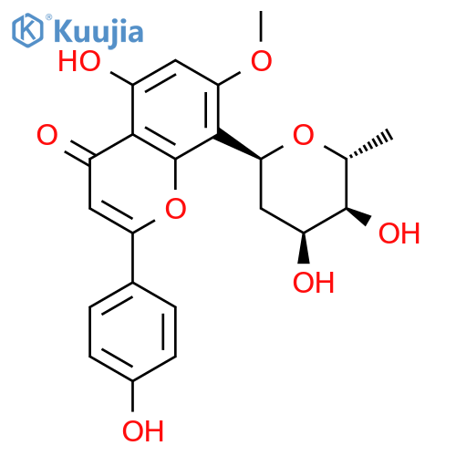 4H-1-Benzopyran-4-one,8-(2,6-dideoxy-b-D-ribo-hexopyranosyl)-5-hydroxy-2-(4-hydroxyphenyl)-7-methoxy- structure