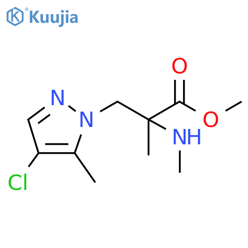 methyl 3-(4-chloro-5-methyl-1H-pyrazol-1-yl)-2-methyl-2-(methylamino)propanoate structure