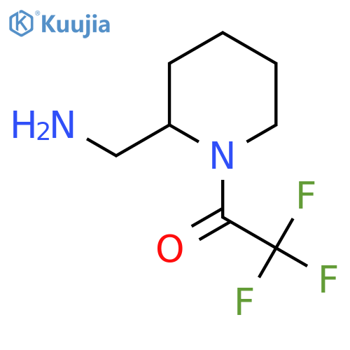 1-2-(aminomethyl)piperidin-1-yl-2,2,2-trifluoroethan-1-one structure