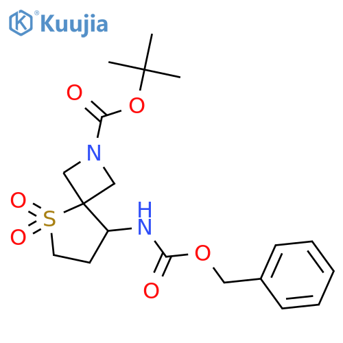 tert-butyl 8-(((benzyloxy)carbonyl)amino)-5-thia-2-azaspiro[3.4]octane-2-carboxylate 5,5-dioxide structure