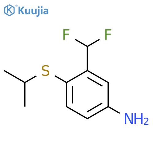 3-(Difluoromethyl)-4-(propan-2-ylsulfanyl)aniline structure
