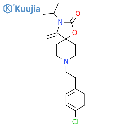 8-[2-(4-chlorophenyl)ethyl]-3-(1-methylethyl)-4-methylidene-1-oxa-3,8-diazaspiro[4.5]decan-2-one structure