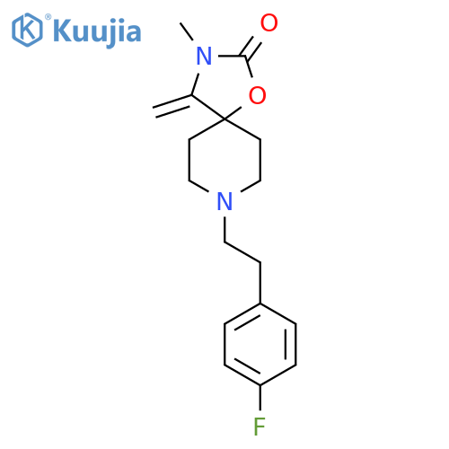 8-[2-(4-fluorophenyl)ethyl]-3-methyl-4-methylidene-1-oxa-3,8-diazaspiro[4.5]decan-2-one structure