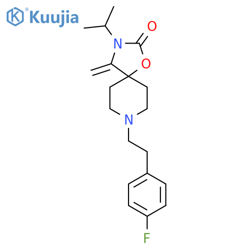 8-[2-(4-fluorophenyl)ethyl]-3-(1-methylethyl)-4-methylidene-1-oxa-3,8-diazaspiro[4.5]decan-2-one structure