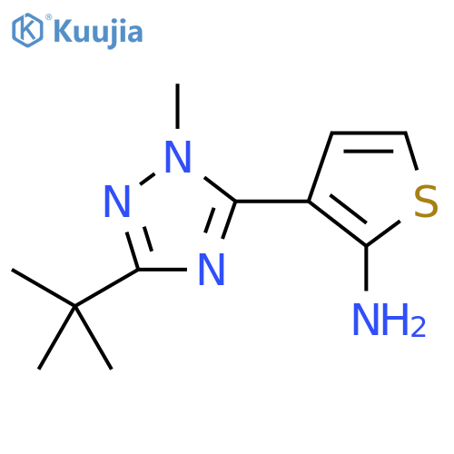 3-(3-tert-butyl-1-methyl-1H-1,2,4-triazol-5-yl)thiophen-2-amine structure