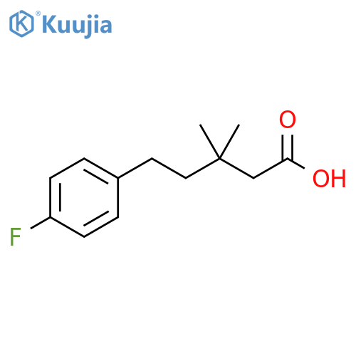 5-(4-fluorophenyl)-3,3-dimethylpentanoic acid structure