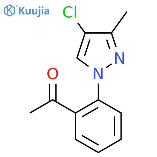 1-2-(4-chloro-3-methyl-1H-pyrazol-1-yl)phenylethan-1-one structure