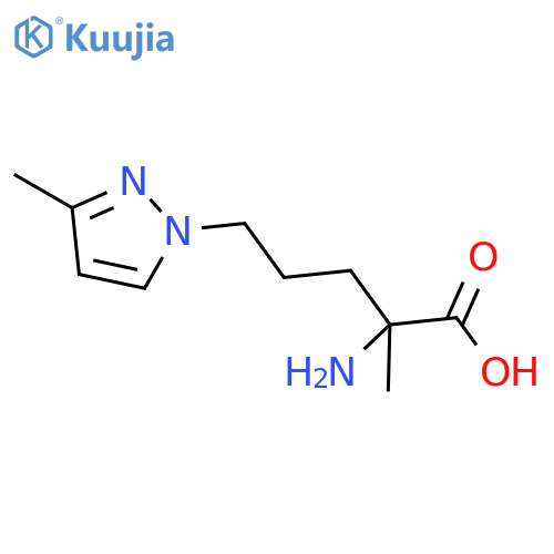 2-amino-2-methyl-5-(3-methyl-1H-pyrazol-1-yl)pentanoic acid structure