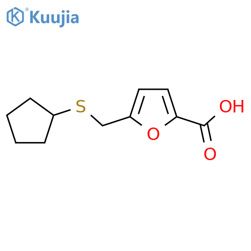 5-(cyclopentylsulfanyl)methylfuran-2-carboxylic acid structure