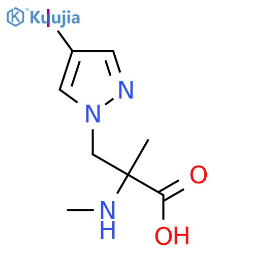 3-(4-iodo-1H-pyrazol-1-yl)-2-methyl-2-(methylamino)propanoic acid structure