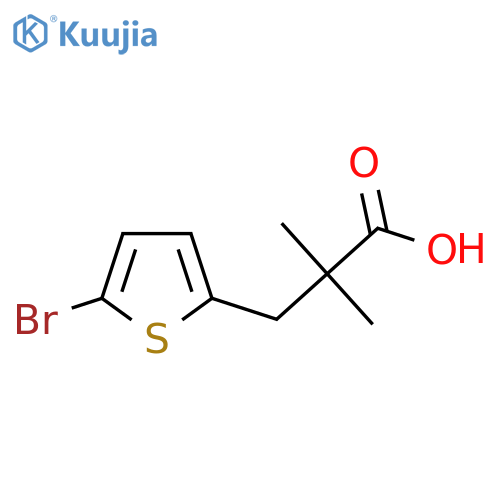 3-(5-Bromothiophen-2-yl)-2,2-dimethylpropanoic acid structure