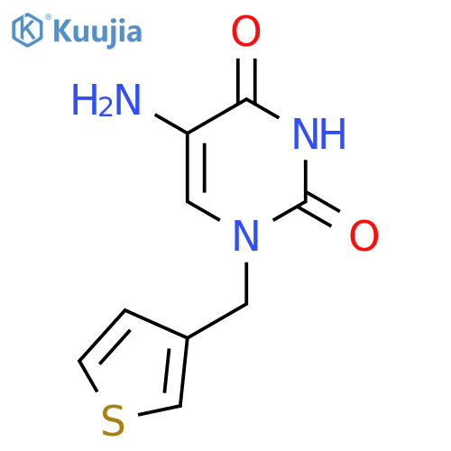5-amino-1-(thiophen-3-yl)methyl-1,2,3,4-tetrahydropyrimidine-2,4-dione structure