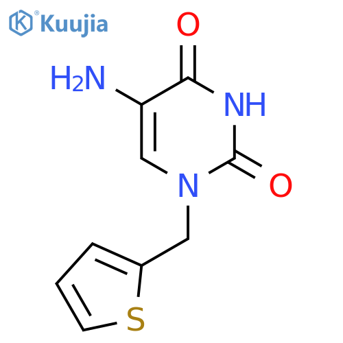 5-amino-1-(thiophen-2-yl)methyl-1,2,3,4-tetrahydropyrimidine-2,4-dione structure