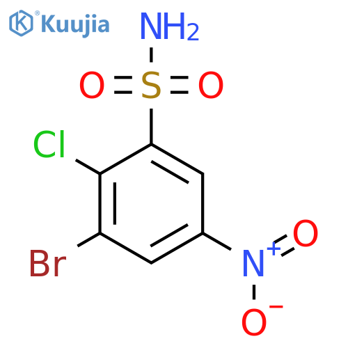 3-bromo-2-chloro-5-nitrobenzene-1-sulfonamide structure