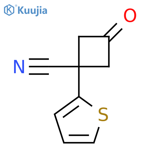 3-oxo-1-(thiophen-2-yl)cyclobutane-1-carbonitrile structure