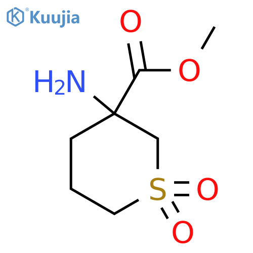 methyl 3-amino-1,1-dioxo-1lambda6-thiane-3-carboxylate structure