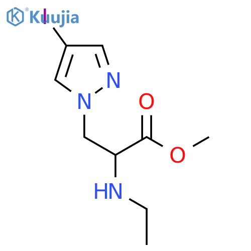 methyl 2-(ethylamino)-3-(4-iodo-1H-pyrazol-1-yl)propanoate structure