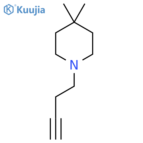 1-(But-3-yn-1-yl)-4,4-dimethylpiperidine structure