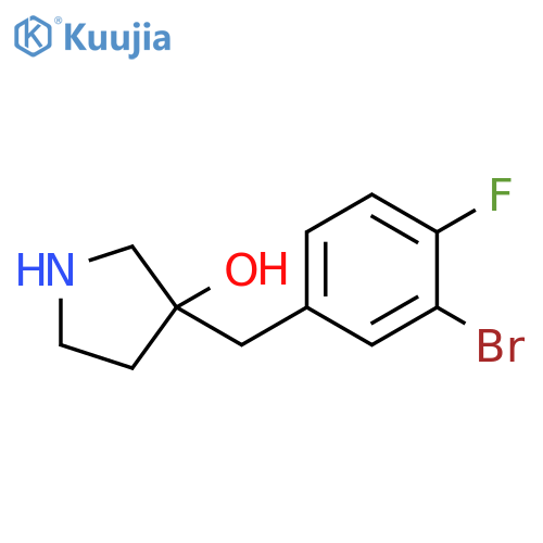 3-(3-bromo-4-fluorophenyl)methylpyrrolidin-3-ol structure