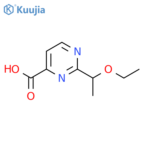 2-(1-Ethoxyethyl)pyrimidine-4-carboxylic acid structure