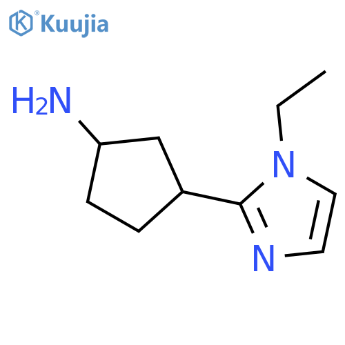 3-(1-ethyl-1H-imidazol-2-yl)cyclopentan-1-amine structure