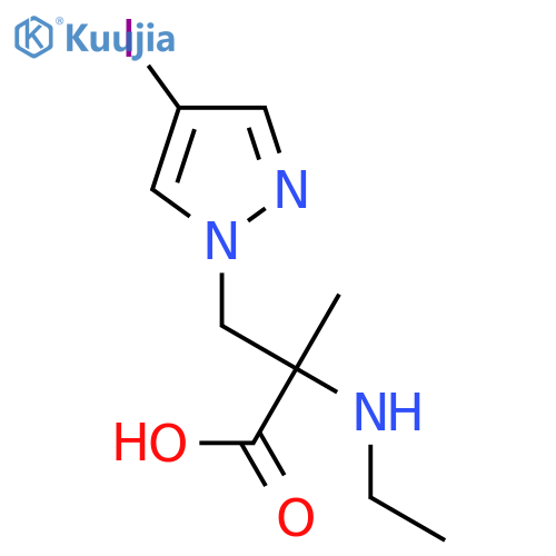2-(ethylamino)-3-(4-iodo-1H-pyrazol-1-yl)-2-methylpropanoic acid structure