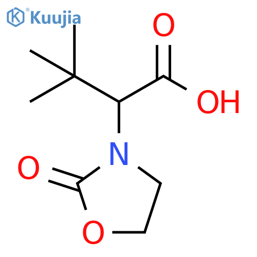3,3-dimethyl-2-(2-oxo-1,3-oxazolidin-3-yl)butanoic acid structure