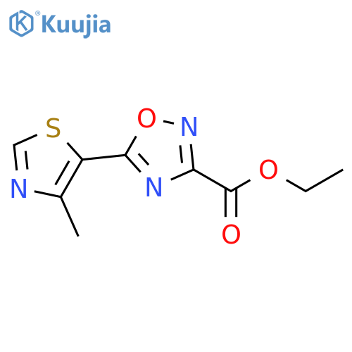 ethyl 5-(4-methyl-1,3-thiazol-5-yl)-1,2,4-oxadiazole-3-carboxylate structure