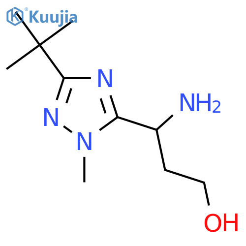 3-amino-3-(3-tert-butyl-1-methyl-1H-1,2,4-triazol-5-yl)propan-1-ol structure