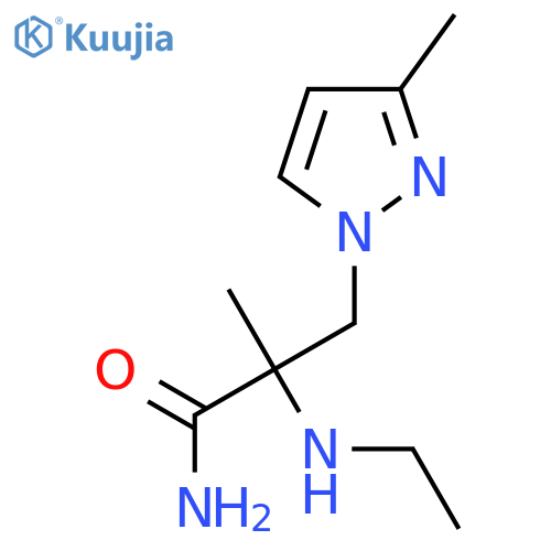 2-(Ethylamino)-2-methyl-3-(3-methyl-1h-pyrazol-1-yl)propanamide structure