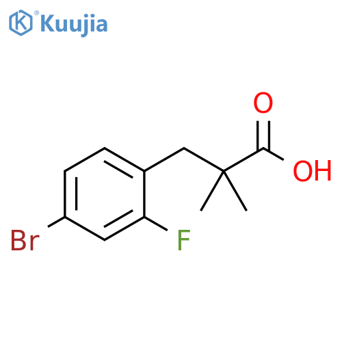 3-(4-bromo-2-fluorophenyl)-2,2-dimethylpropanoic acid structure