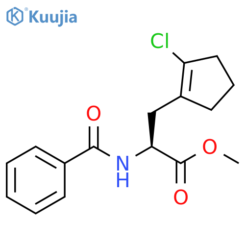 1-Cyclopentene-1-propanoic acid, α-(benzoylamino)-2-chloro-, methyl ester, (αS)- structure