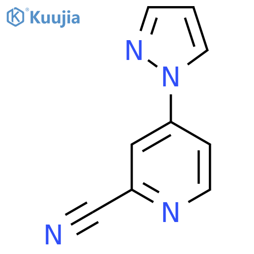 4-(1H-pyrazol-1-yl)pyridine-2-carbonitrile structure