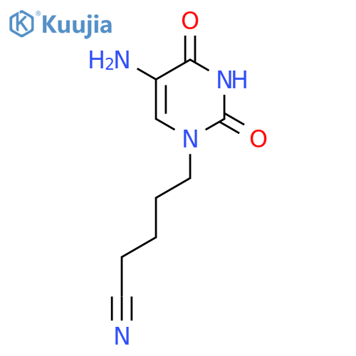 5-(5-amino-2,4-dioxo-1,2,3,4-tetrahydropyrimidin-1-yl)pentanenitrile structure