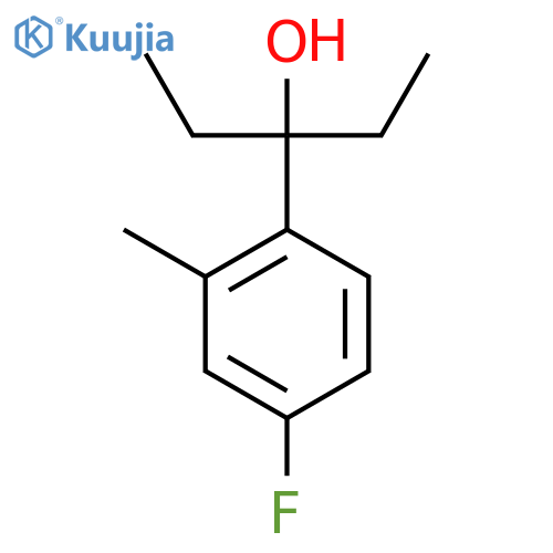 3-(4-fluoro-2-methylphenyl)pentan-3-ol structure