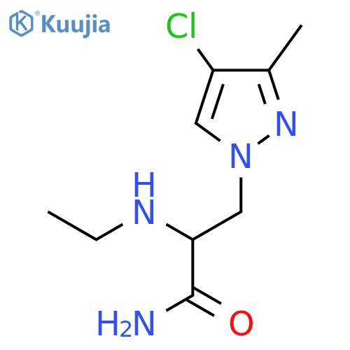 3-(4-chloro-3-methyl-1H-pyrazol-1-yl)-2-(ethylamino)propanamide structure