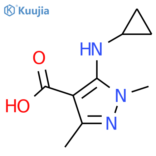 5-(Cyclopropylamino)-1,3-dimethyl-1h-pyrazole-4-carboxylic acid structure