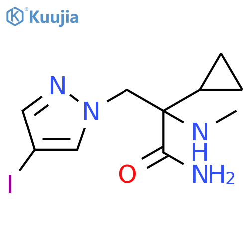 2-cyclopropyl-3-(4-iodo-1H-pyrazol-1-yl)-2-(methylamino)propanamide structure