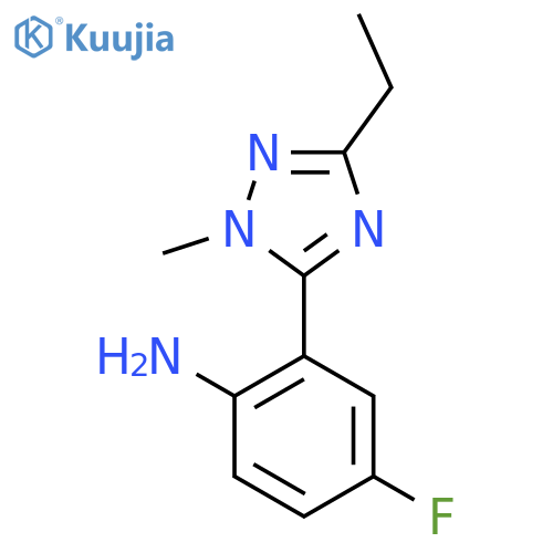 2-(3-ethyl-1-methyl-1H-1,2,4-triazol-5-yl)-4-fluoroaniline structure