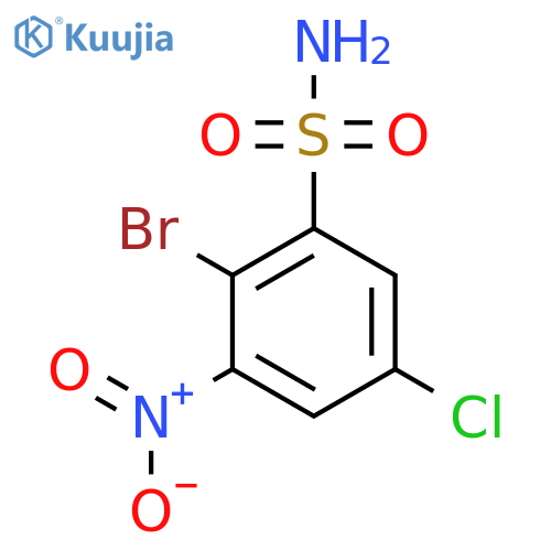 2-bromo-5-chloro-3-nitrobenzene-1-sulfonamide structure