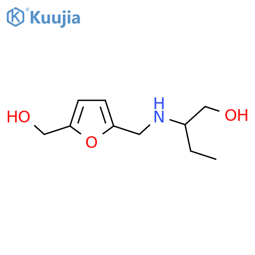 2-({5-(hydroxymethyl)furan-2-ylmethyl}amino)butan-1-ol structure