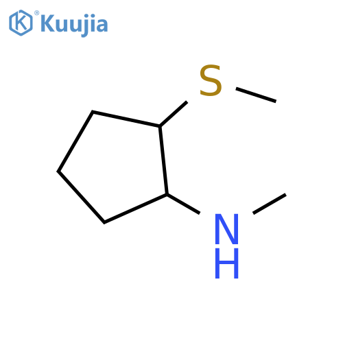 N-methyl-2-(methylsulfanyl)cyclopentan-1-amine structure